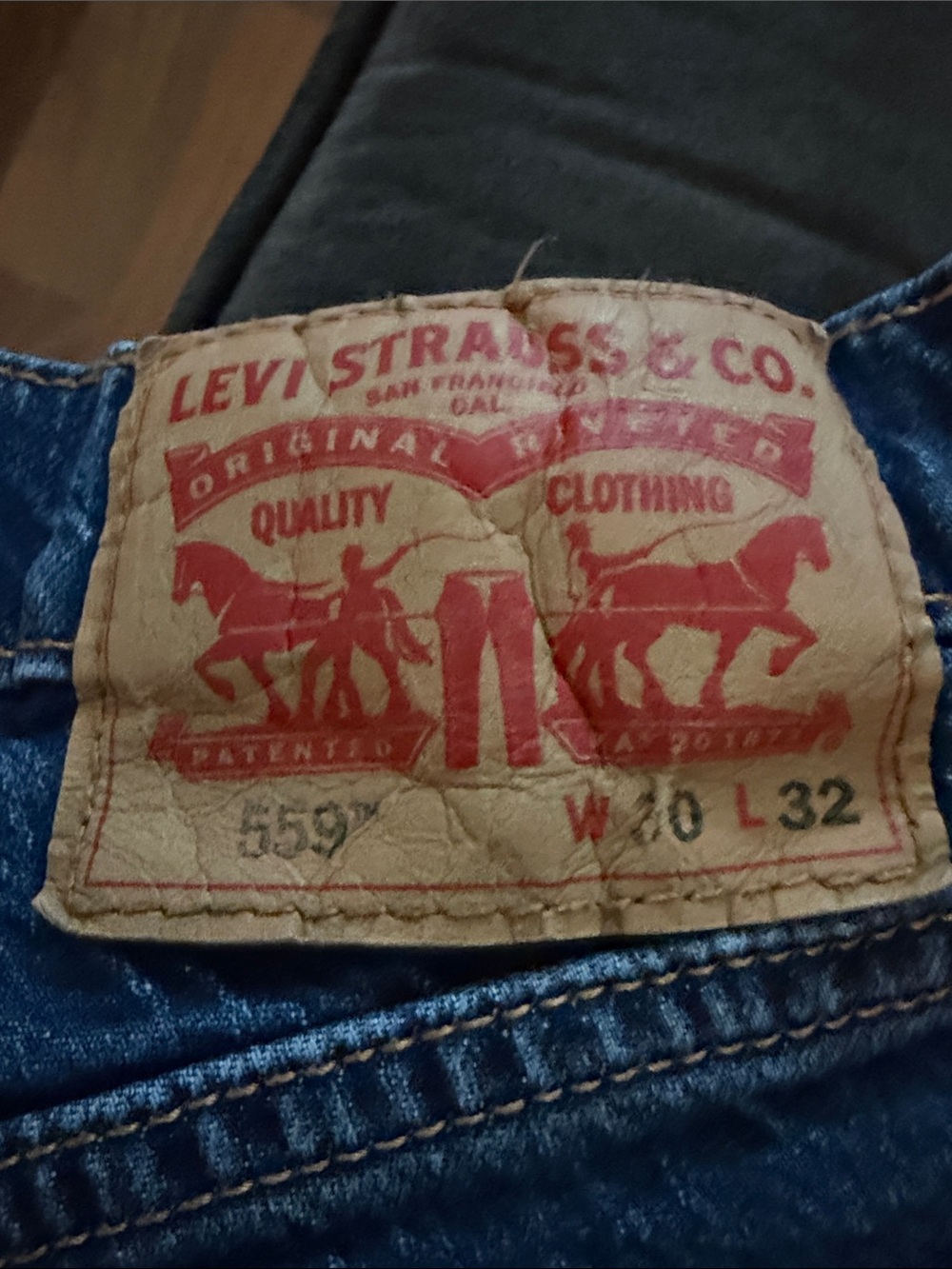 Levi's Men's Dark Blue Denim Jeans with Branded Patch